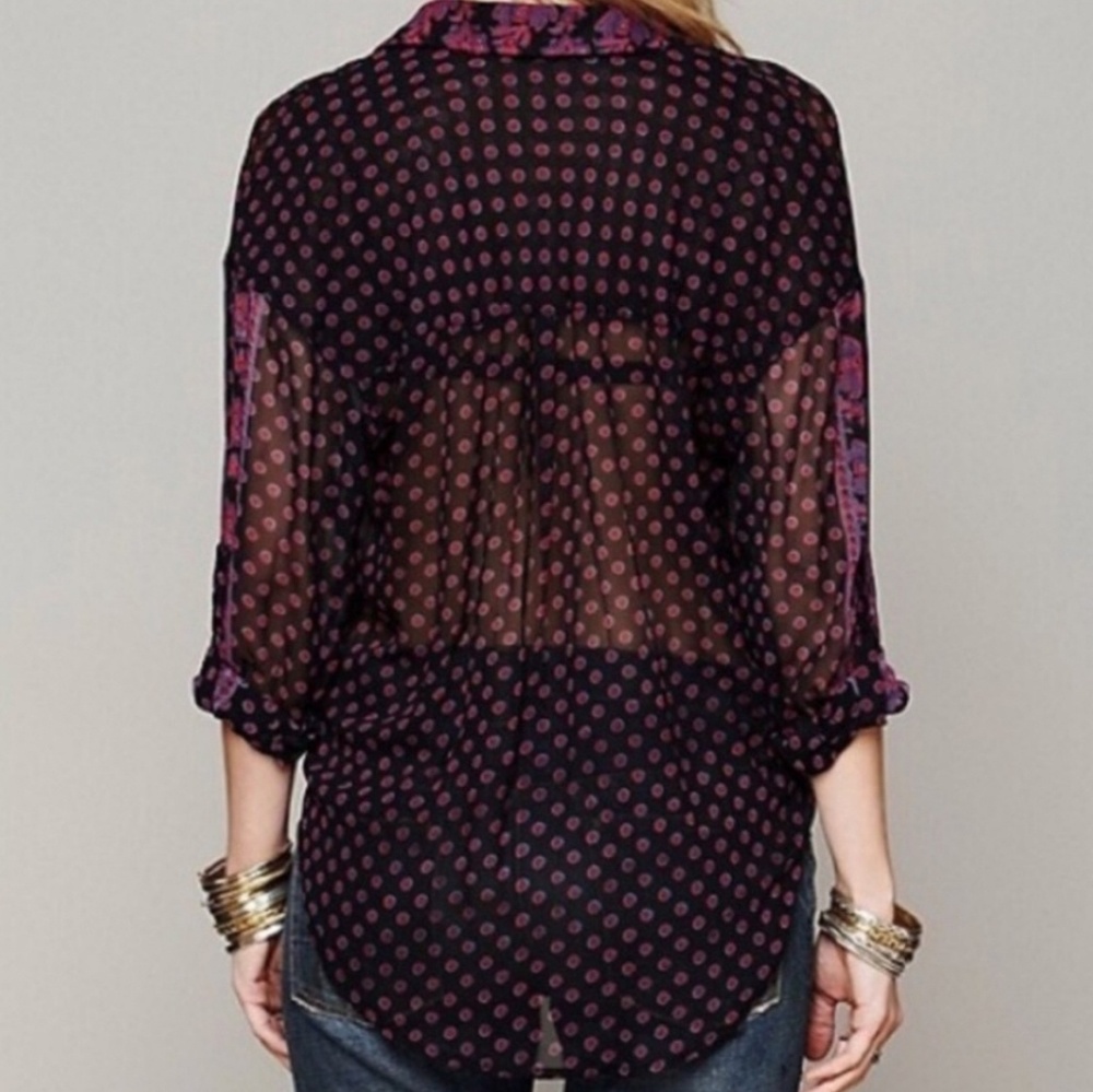 Free People Sheer Button Shirt - Picture 2 of 8